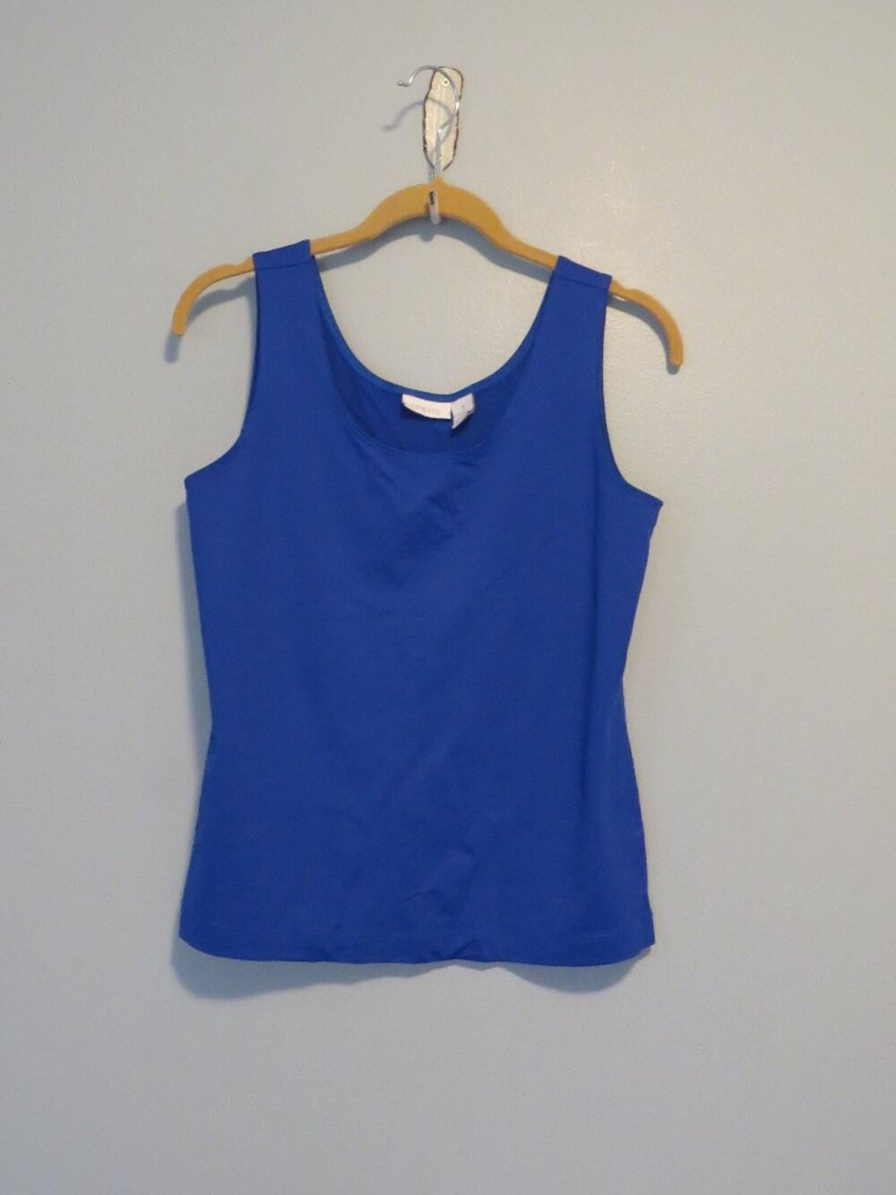 Chico's Royal Cobalt Blue Nylon Spandex Tank Top Sz 1 or M Fitted Layering